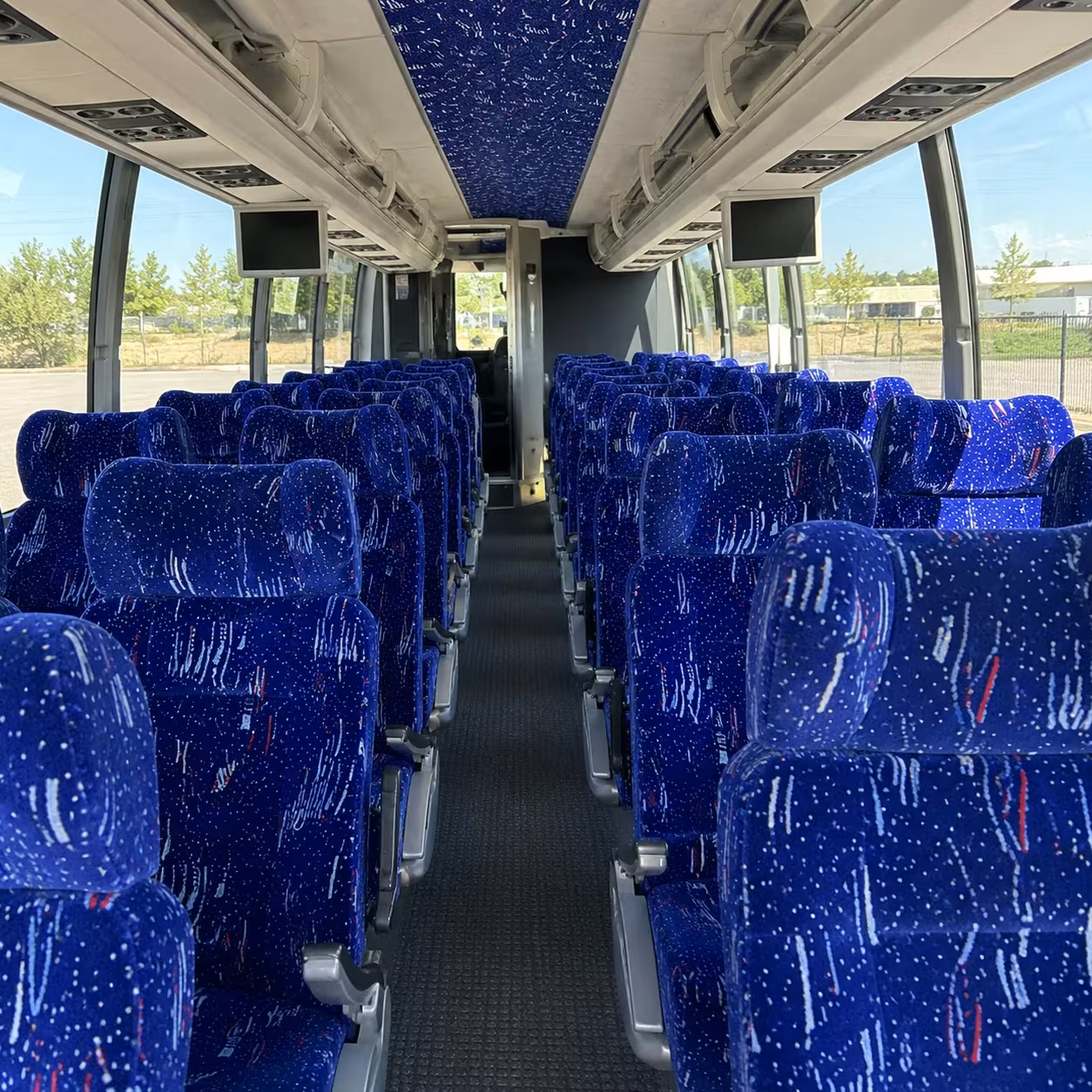 56 passenger charter bus inside